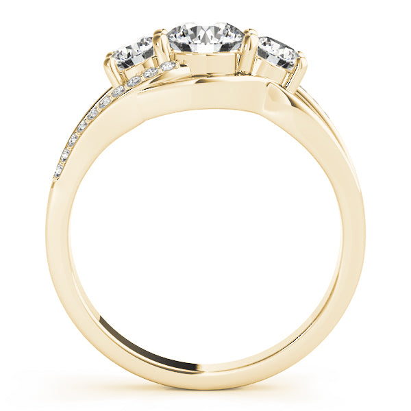 14K Yellow Gold Round Diamond Engagement Ring