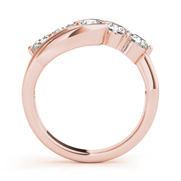14K Rose Gold 1ctw Diamond Wedding Band