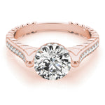 14K Rose Gold 1 CT Diamond Vintage Engagement Ring