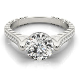 Vintage 1 CT Round Diamond Engagement Ring
