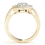 14K Yellow Gold Round Diamond Halo Engagement Ring