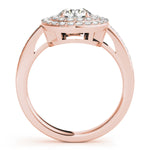 14K Rose Gold Round Diamond Halo Engagement Ring