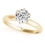 14K Yellow Gold 1ct Round Diamond Engagement Ring