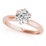 14K Rose Gold 1ct Round Diamond Solitaire Ring