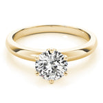 14K Yellow Gold 1ct Round Diamond Engagement Ring