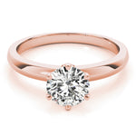 14K Rose Gold 1ct Round Diamond Solitaire Ring