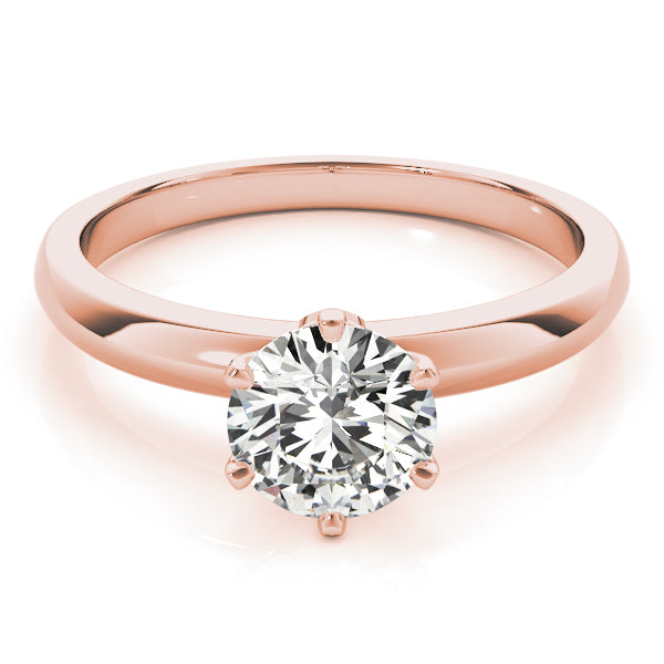 14K Rose Gold 1ct Round Diamond Solitaire Ring