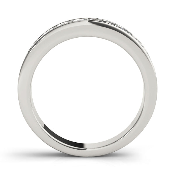 14K White Gold Square Diamond Wedding Ring