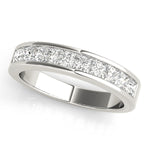 Multi-Diamond Square Cut Wedding Ring