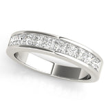 Multi-Diamond Square Cut Wedding Ring