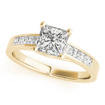 14K Yellow Gold 1 CT Square Diamond Engagement Ring