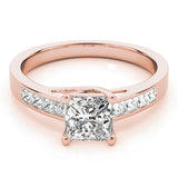 14K Rose Gold Square Diamond Engagement Ring