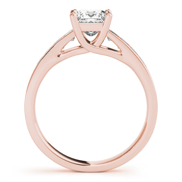 14K Rose Gold Square Diamond Engagement Ring