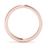 18K Rose Gold 1/8 ct Diamond Wedding Band