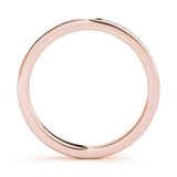 18K Rose Gold 1/8 ct Diamond Wedding Band
