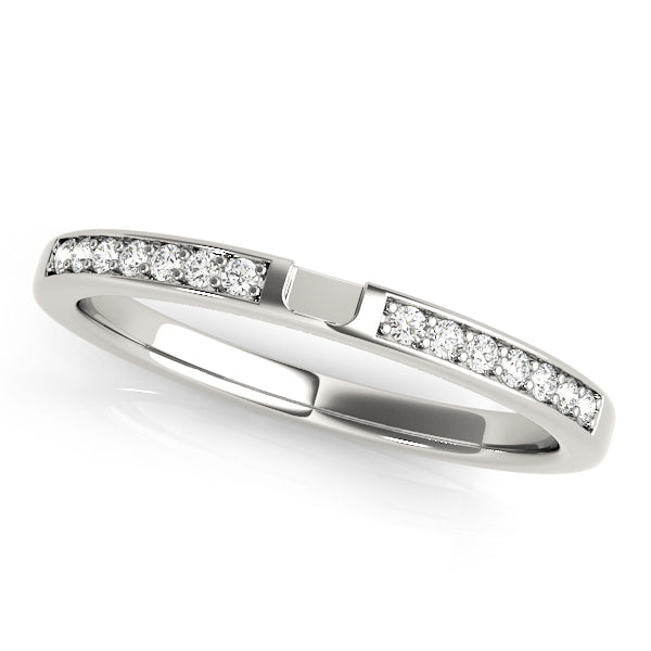 14K White Gold 1/15 ct Diamond Wedding Band