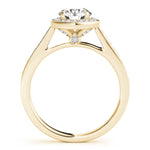 14K Yellow Gold Round Diamond Halo Engagement Ring