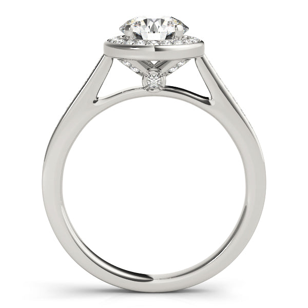 Platinum 1 CT Diamond Halo Engagement Ring