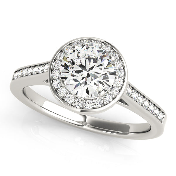 14K White Gold Round Diamond Engagement Ring
