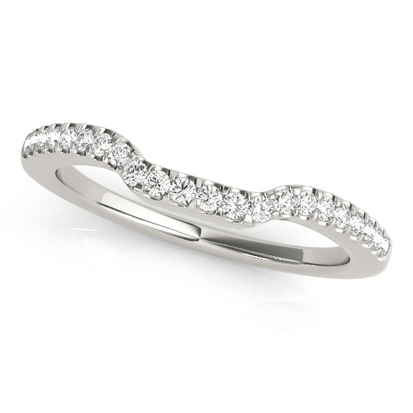 14K White Gold 0.19ctw Diamond Wedding Band