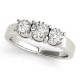 Round Diamond Three Stone Engagement Ring