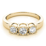 18K Yellow Gold Round Diamond Engagement Ring