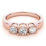 14K Rose Gold 1/3 CT Round Diamond Ring