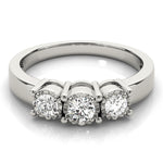 Round Diamond Three Stone Engagement Ring