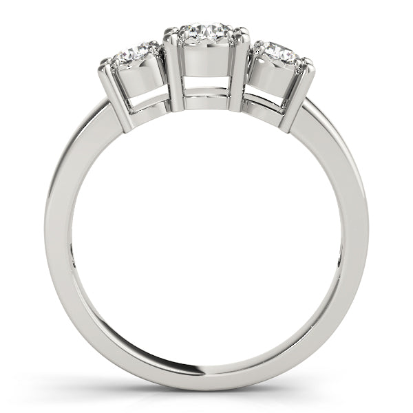 Round Diamond Three Stone Engagement Ring