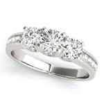 Round Diamond Three Stone Engagement Ring