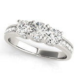 Round Diamond Three Stone Engagement Ring