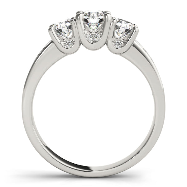 Round Diamond Three Stone Engagement Ring