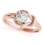 14K Rose Gold 1CT Diamond Love Knot Ring