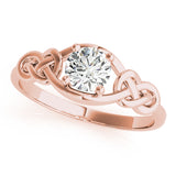 14K Rose Gold Round Diamond Fashion Ring