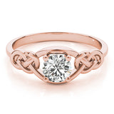 14K Rose Gold Round Diamond Fashion Ring