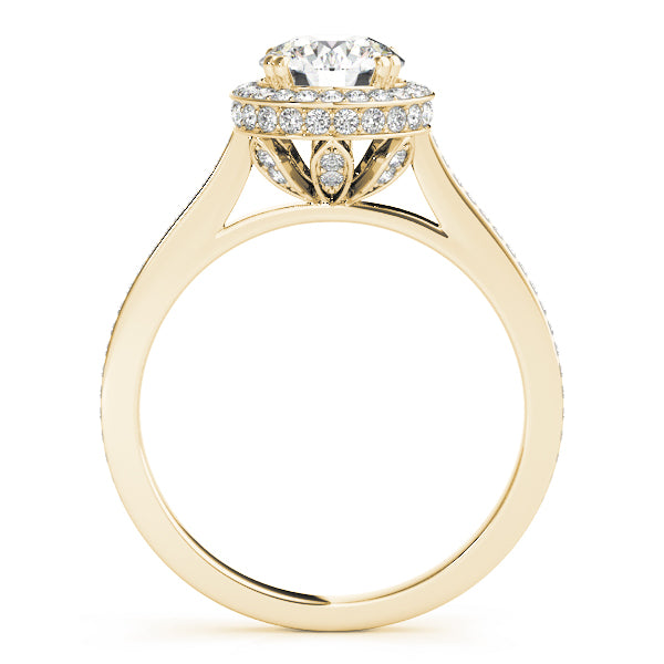 18K Yellow Gold 1.5 CT Diamond Halo Engagement Ring