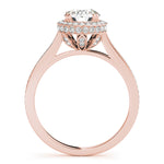 14K Rose Gold 1.5 ctw Diamond Halo Engagement Ring