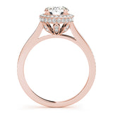 14K Rose Gold 1.5 ctw Diamond Halo Engagement Ring