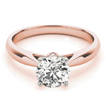 14K Rose Gold 1 ct Diamond Engagement Ring Solitaire