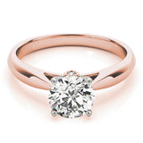 14K Rose Gold 1 ct Diamond Engagement Ring Solitaire