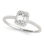 1.0 CT Emerald Diamond Halo Engagement Ring