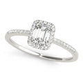 1.0 CT Emerald Diamond Halo Engagement Ring
