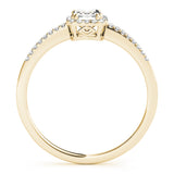 18K Yellow Gold 1 ct Emerald Diamond Halo Ring