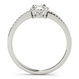 1.0 CT Emerald Diamond Halo Engagement Ring