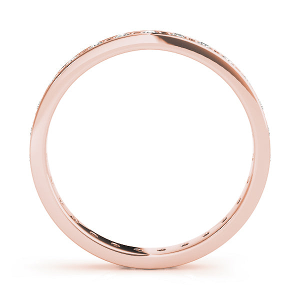 14K Rose Gold Round Diamond Wedding Ring