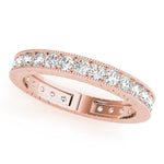 18K Rose Gold 3/8 ct Diamond Wedding Band