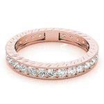 18K Rose Gold 3/8 ct Diamond Wedding Band
