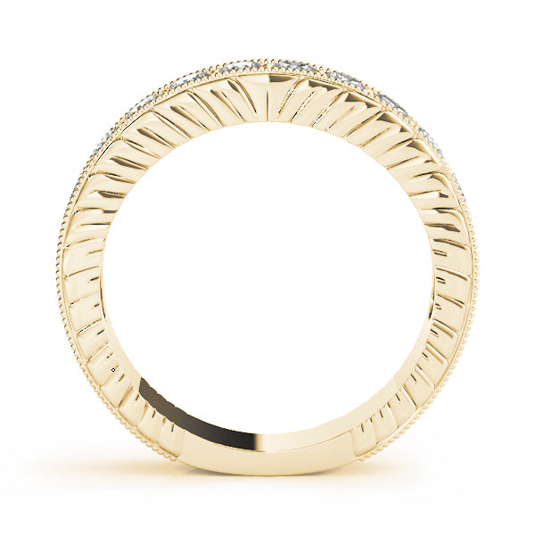 14K Yellow Gold Round Diamond Wedding Ring