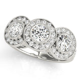 3-Stone Round Diamond Engagement Ring