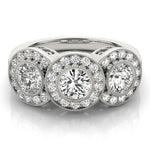 3-Stone Round Diamond Engagement Ring